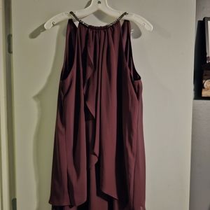 Burgundy dress with black rhinestones